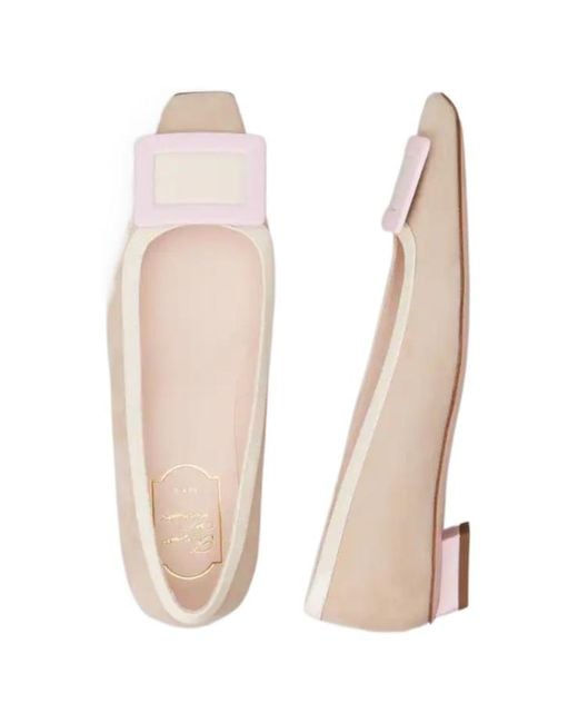 Roger Vivier Natural Belle Vivier Ballet Flats