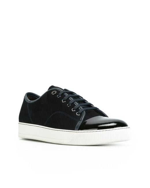 Lanvin Black Dbb1 Patent-Toe Low-Top Sneakers for men