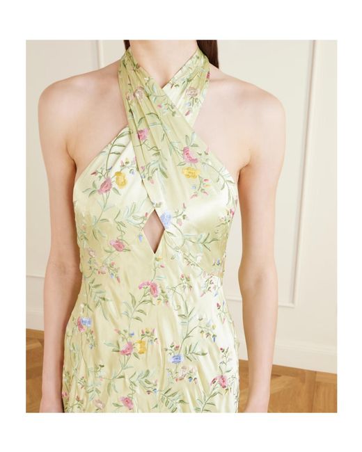 Rixo Metallic Floral Pattern Dress