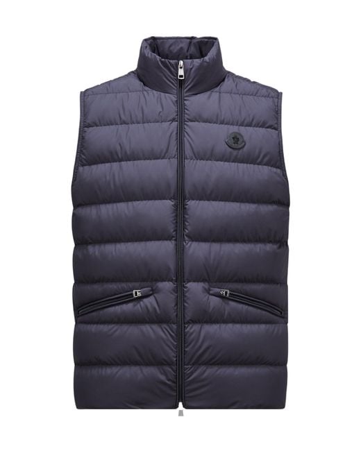 Moncler Blue Lechtal Zip-Up Padded Gilet for men