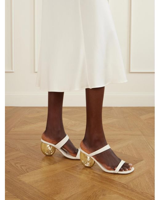 Jonathan Simkhai White Two-Strap Slingback Mules