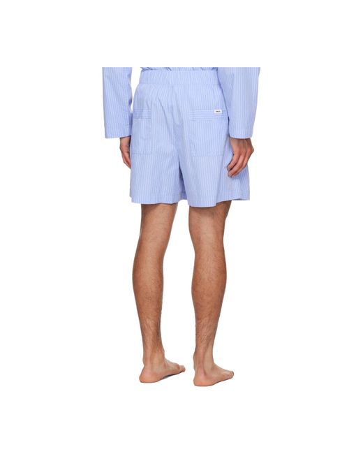 Tekla Blue Drawstring Pajama Shorts for men