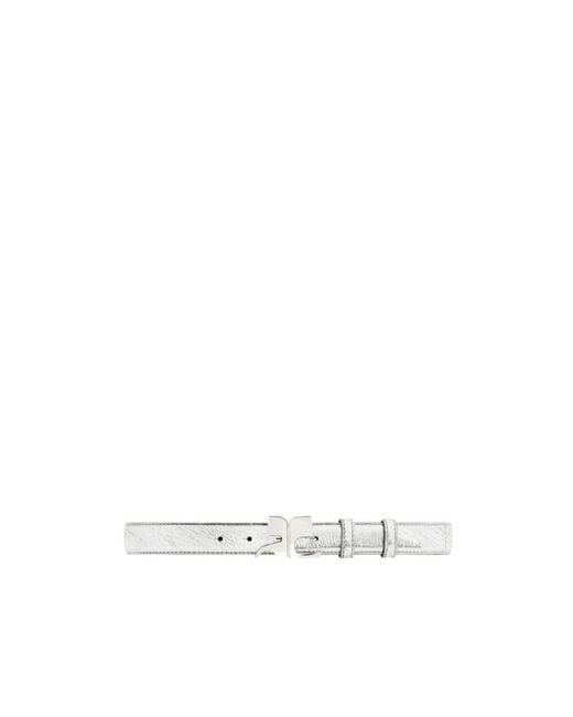 Courreges White Courrèges Metallic Effect Buckle Belt
