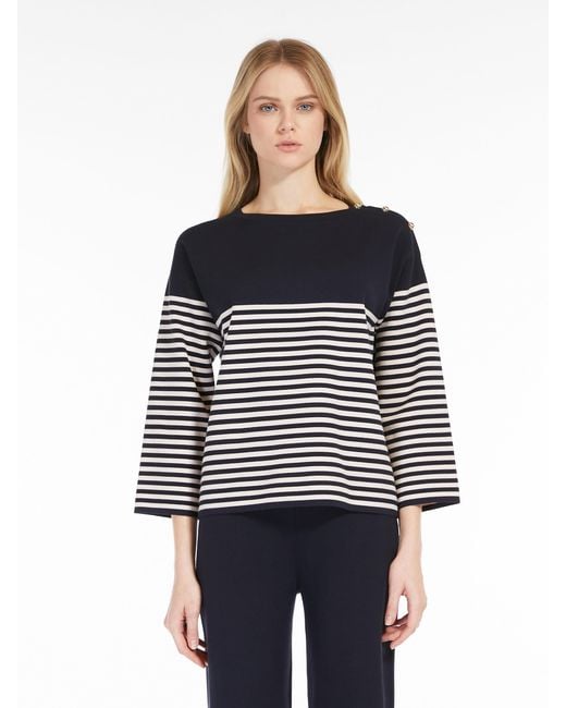 Max Mara Black Studio Striped Long-Sleeved Jumper