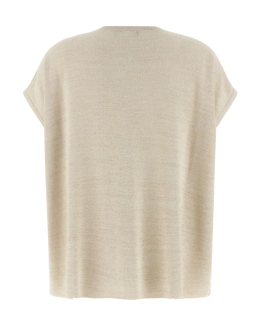 Fabiana Filippi Natural Oversized V-Neck Sweater for men