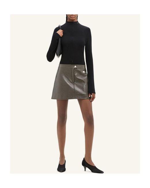 Courreges Green Courrèges Vinyl Mini Skirt