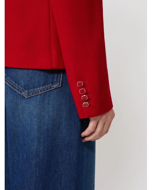 Max Mara Red Single Breasted Blazer