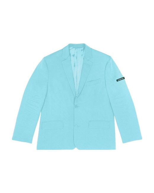 Balenciaga Blue Single-Breasted Blazer