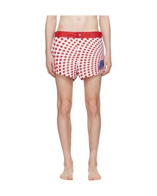 Jean Paul Gaultier Red Polka Dot Swim Trunks for men