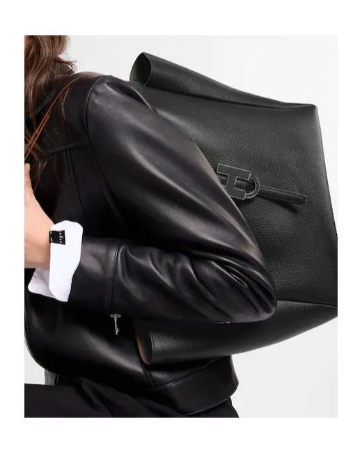 Hogan Black Trend Logo Plaque Tote Bag