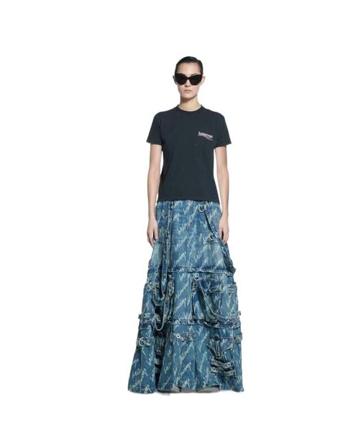 Balenciaga Blue T-Shirt Political Campaign Small Fit Da Donna