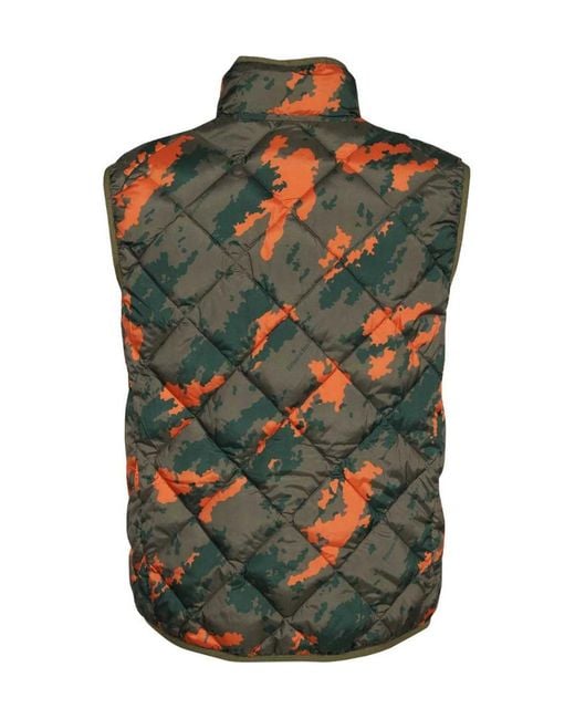 BBCICECREAM Green Quilted Zip Gilet for men