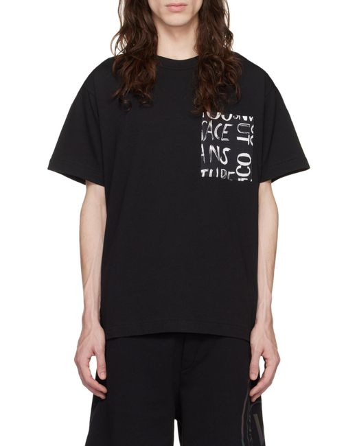 Versace Jeans Black Couture Graphic Printed Crewneck T-Shirt for men