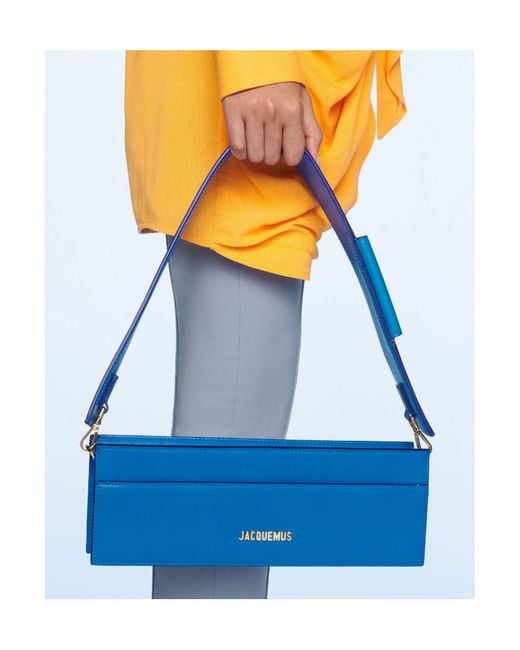 Jacquemus Blue Logo-Plaque Leather Shoulder Bag