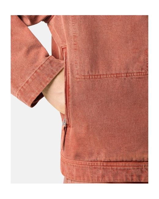 Stone Island Red Hooded Jacket With Multiple Pockets for men