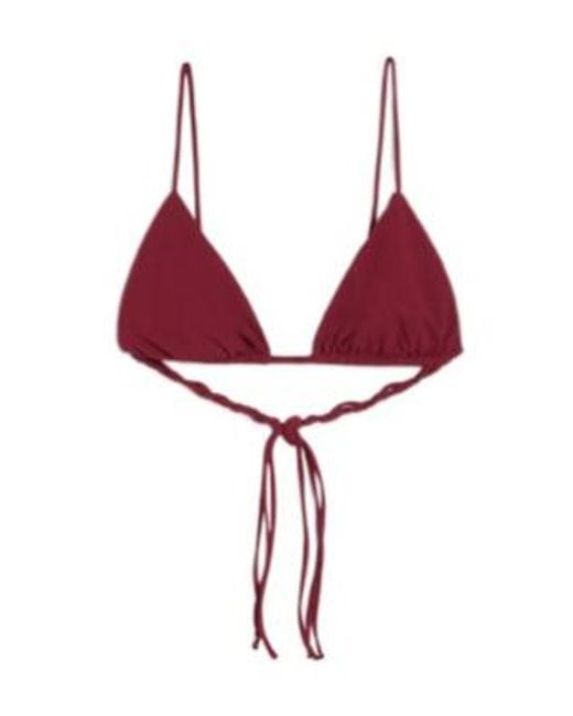 Jil Sander Red Jersey Tangle Bikini Top