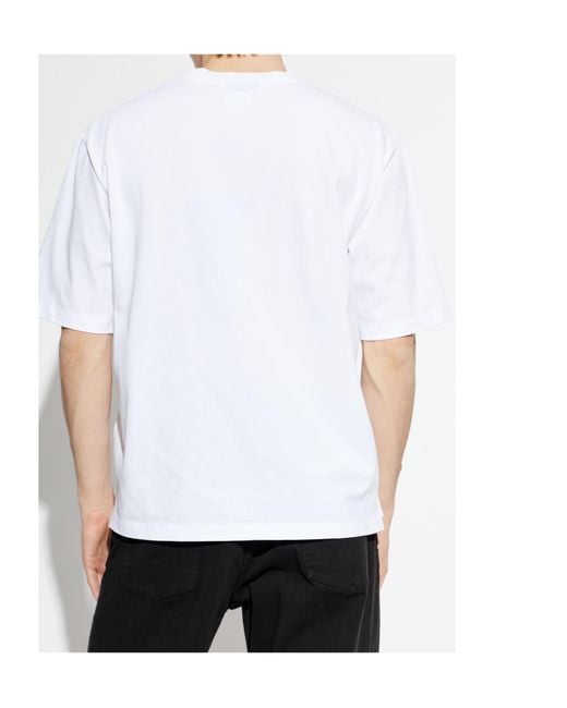 DSquared² White Logo Printed Crewneck T-Shirt for men