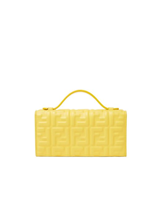 Fendi Yellow Baguette Continental Chained Wallet