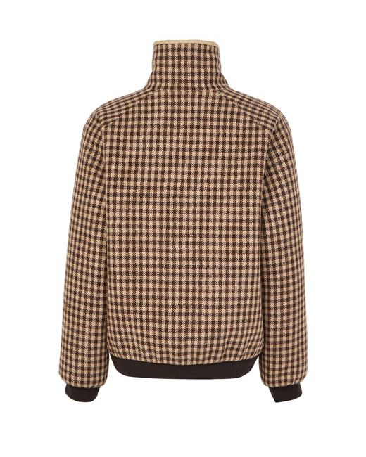 Miu Miu Brown High Collar Long Sleeve Cotton Coat