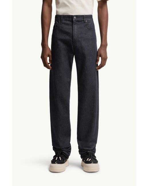 Moncler Blue Logo-Patch Jeans for men
