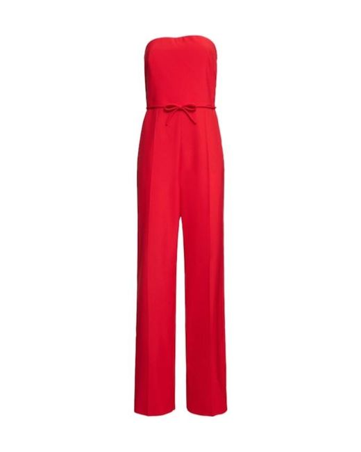 Valentino Red Strapless Jumpsuits