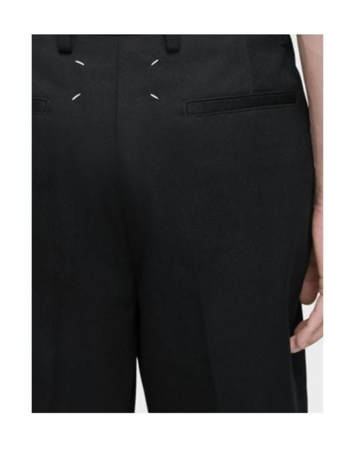Maison Margiela Black Pleated Tailored Shorts for men