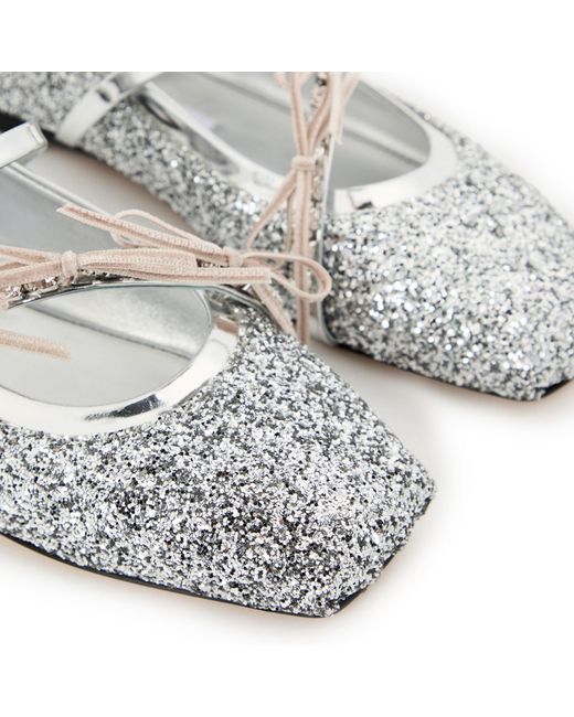 Jimmy Choo White Loli Buckle Ballet Shoes