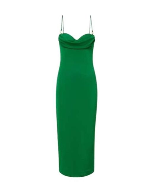 Rebecca Vallance Green Erin Draped Jersey Cocktail Dress