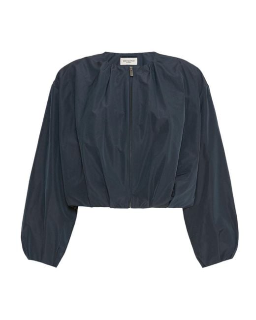 Weekend by Maxmara Blue Short Taffeta Jacket