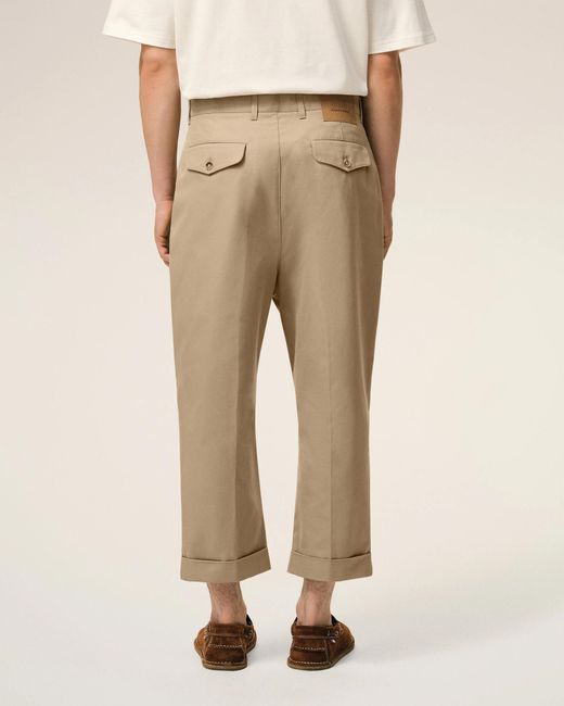 AMI Natural Pleated Straight Leg Trousers for men