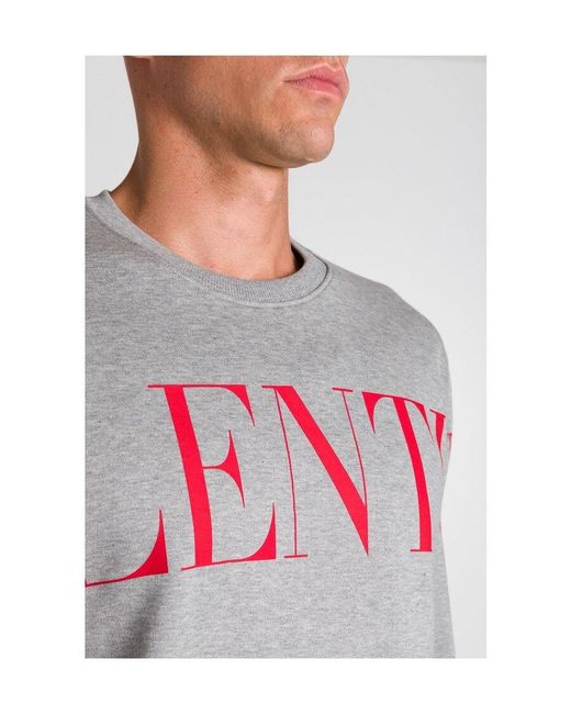 Valentino Gray Logo-Print Crewneck Sweatshirt for men