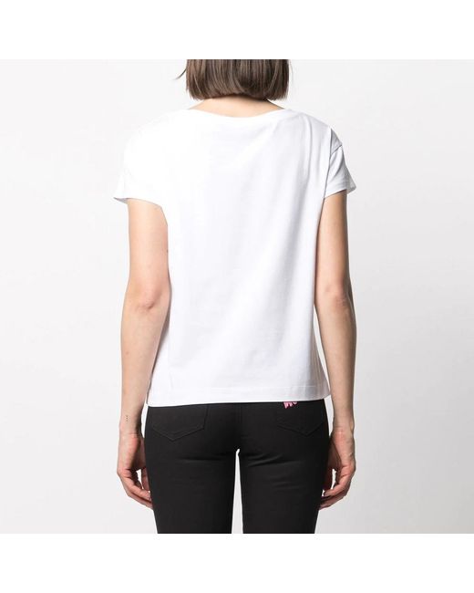 Moschino White T-Shirt With Round Neck And Short Sleeves