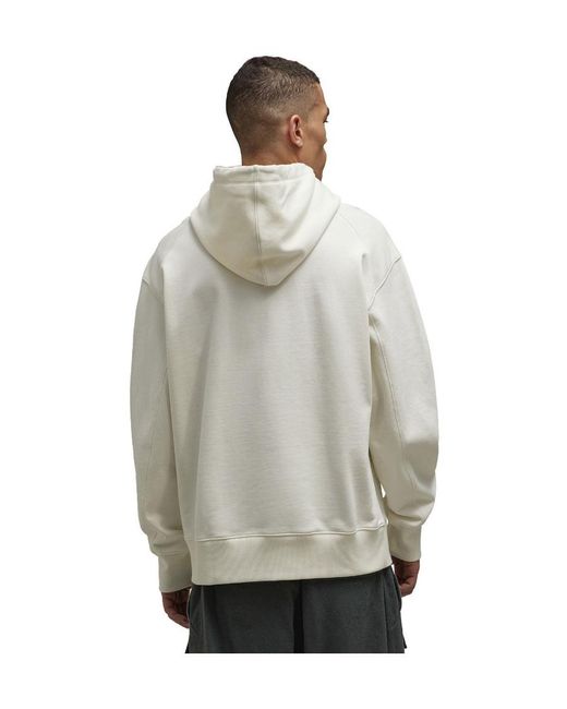 Y-3 White Logo Patch Drawstring Hoodie for men