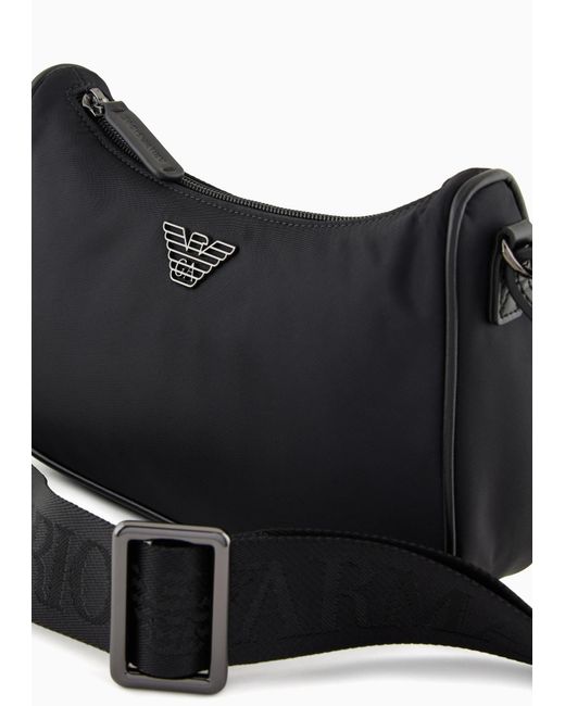 Emporio Armani Black Logo Plaque Shoulder Bag for men