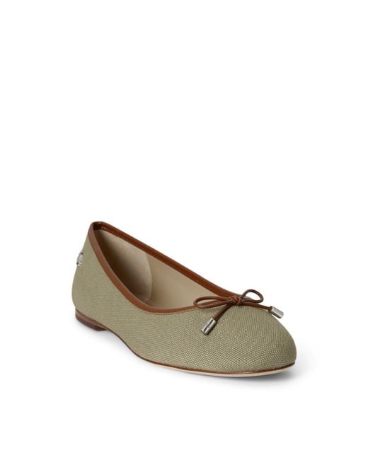 Ralph Lauren Brown Solid Color Ballet Pumps