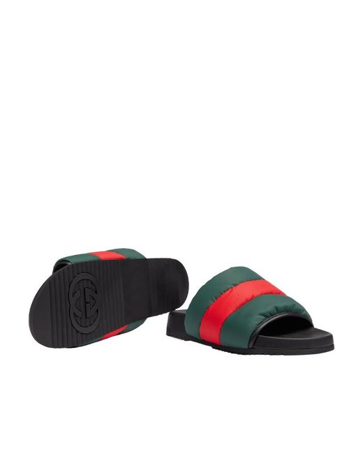Gucci Multicolor Padded Web Slide Sandals for men