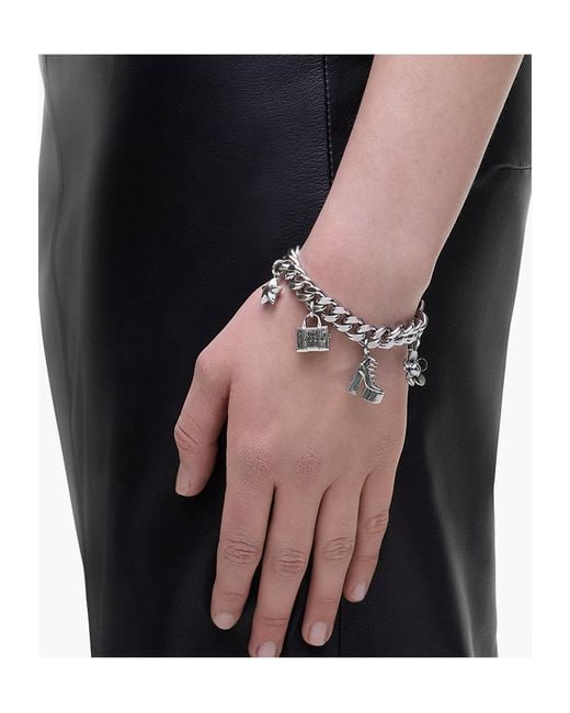 Marc Jacobs White Mini Icon Charm Chained Bracelet