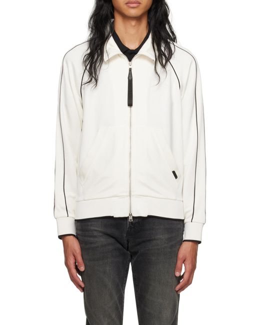 Tom Ford Gray Logo-Patch Zip-Up Jacket for men