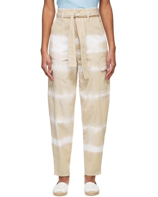 Stella McCartney Gray Tie-Dye Belted Cargo Pants
