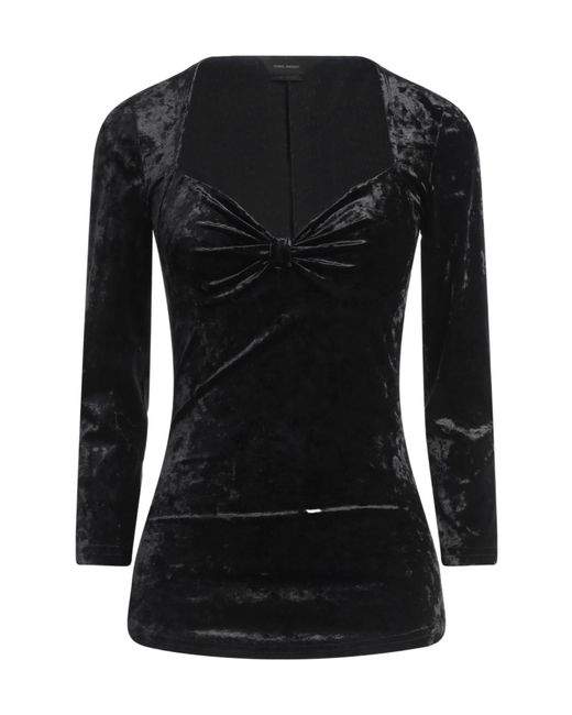 Isabel Marant Black Long Sleeve V-Neck Top