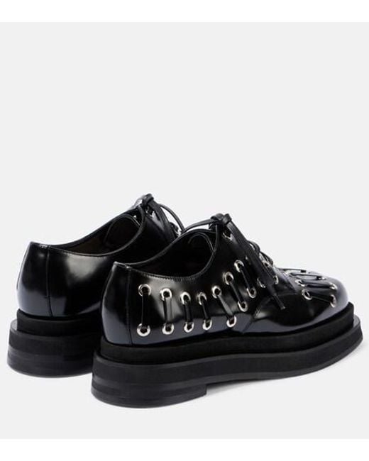 Simone Rocha Black Heart Toe Leather Platform Brogues