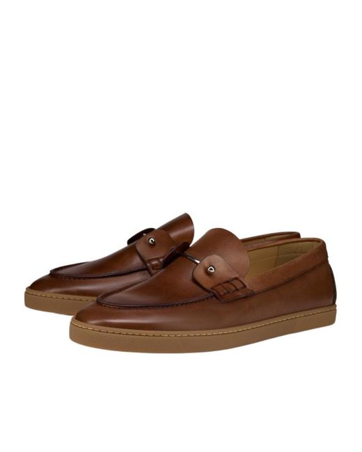 Christian Louboutin Brown Round-Toe Loafers for men