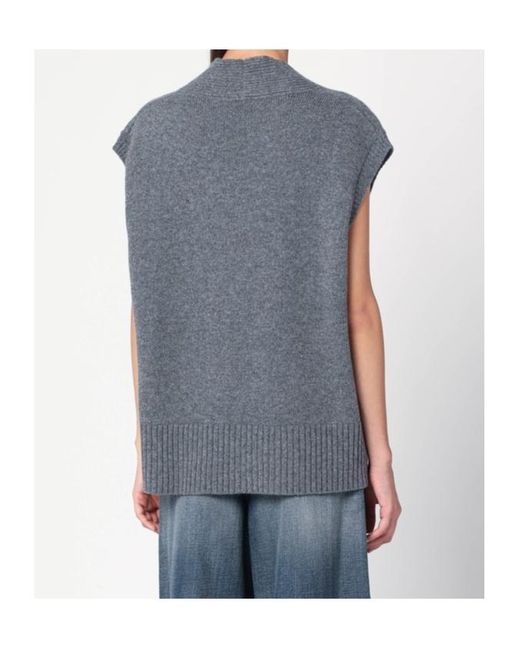 Roberto Collina Blue V-Neck Knitwear