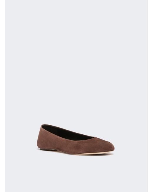 Weekend by Maxmara Brown Suede Ballerinas