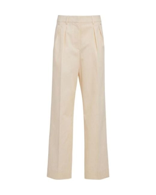 Moncler Natural Wide Leg Tailored Pants