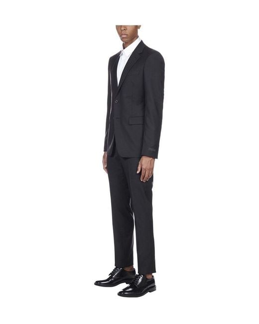 Prada Blue Single-Breasted Wool And Mohair Suit for men