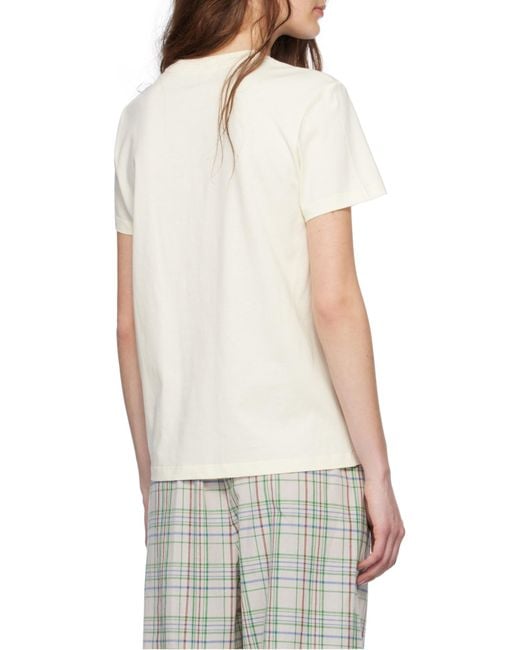 Moncler White Embroidered Logo T-Shirt