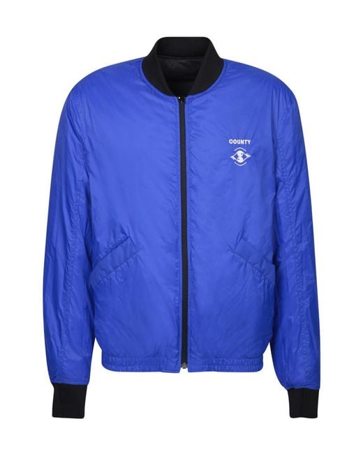 Marcelo Burlon Blue County Of Milan Zip-Up Reversible Jacket for men