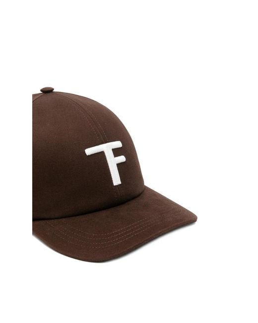 Tom Ford Brown Logo Baseball Cap for men