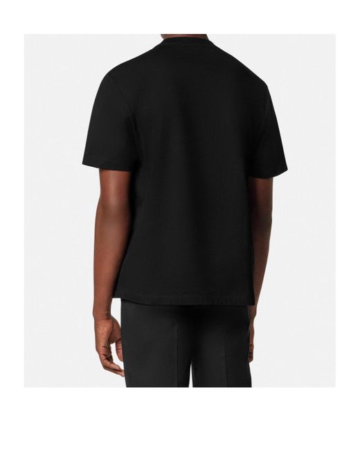 Versace Black Pattern-Printed Crewneck T-Shirt for men